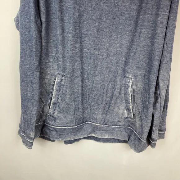 Green Tea Womens Cowl Neck Long Slv Blue/Grey Sweatshirt XXL - Picture 3 of 13